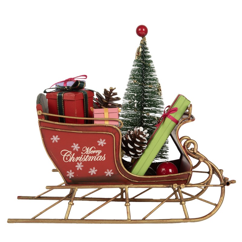 STATUETTA DECORATIVA DI NATALE SLITTA 21X9X18 CM CLAYRE & EEF