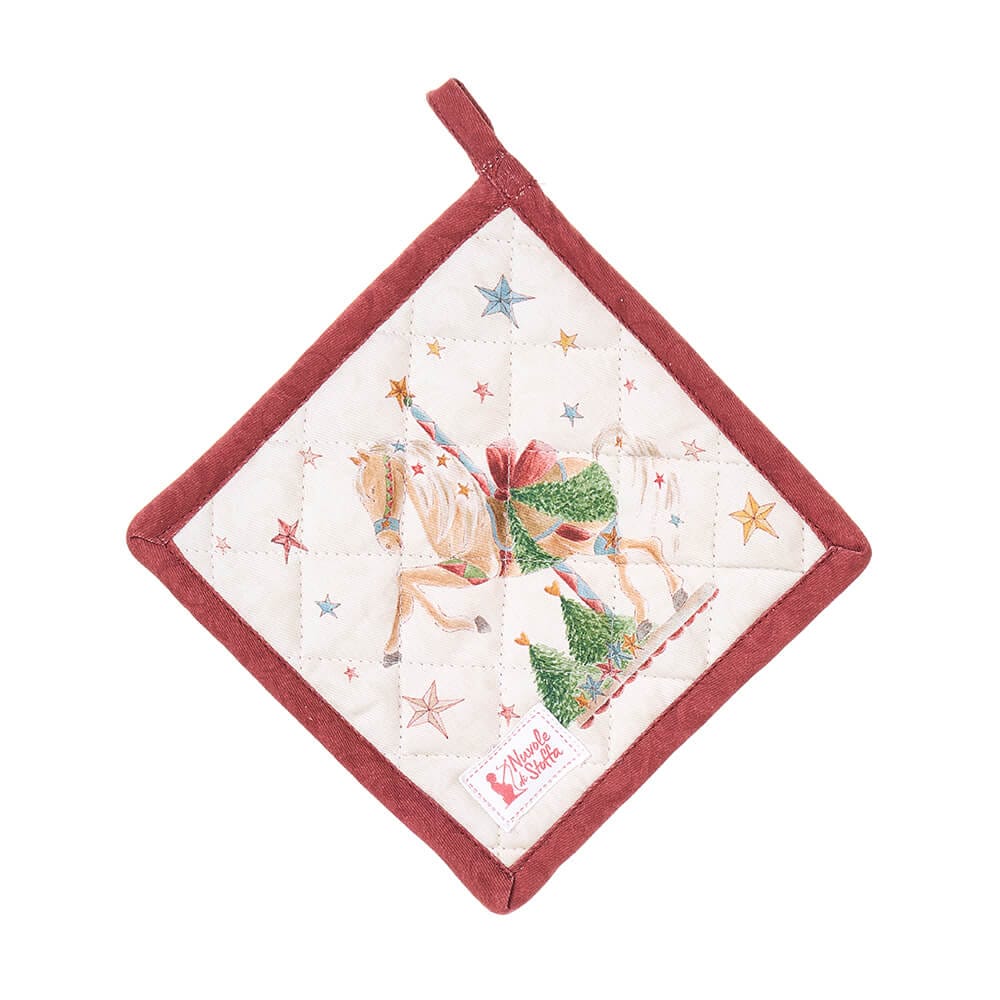 PRESINA CON CAVALLO 18x18 CM LA GIOSTRA DI AMELIE - NUVOLE DI STOFFA